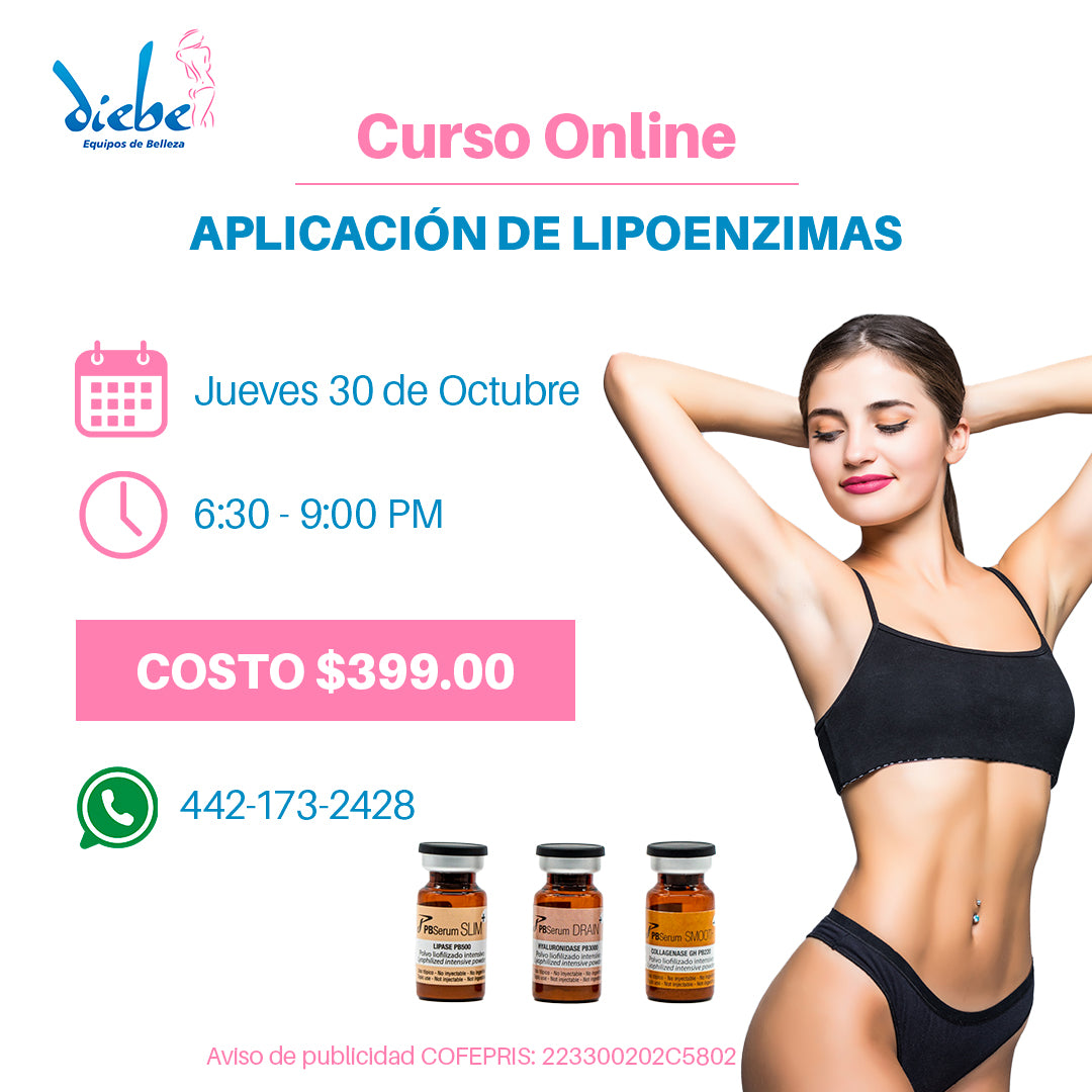 Curso Online "Aplicación de Lipo Enzimas" - Equipos de Belleza Diebe
