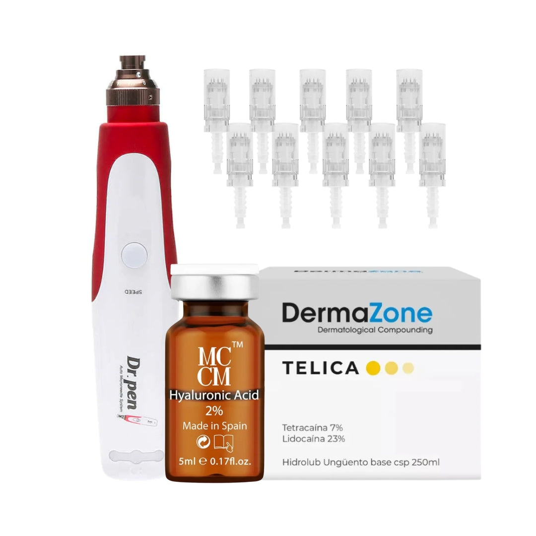 Kit Dr. Pen N2-W + 10 Cartuchos + MCCM Hyaluronic + Telica 7.5ml