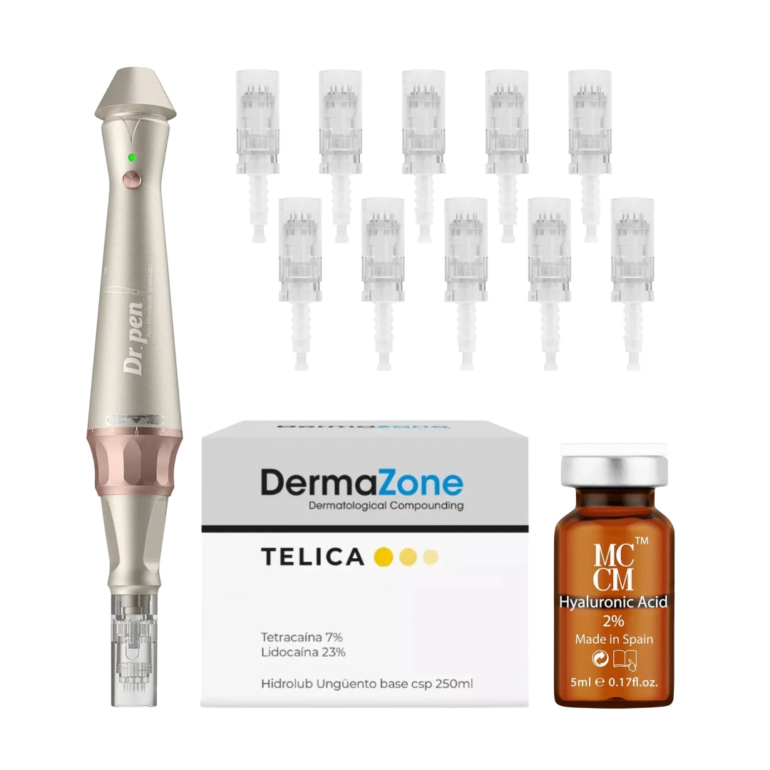 Kit Dr. Pen E30 + 10 Cartuchos + MCCM Hyaluronic 2% + Telica 7.5ml