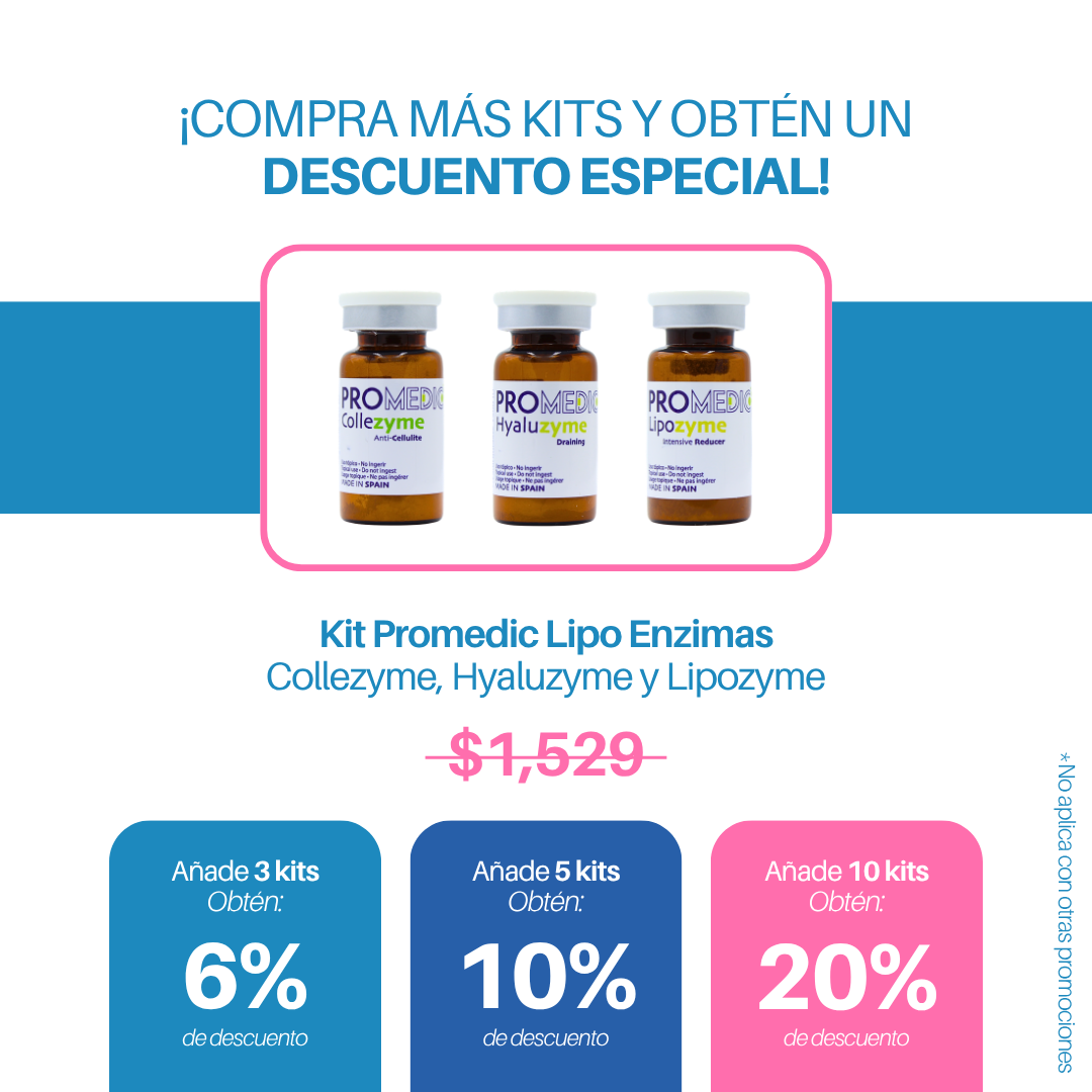 Promedic Enzimas - Collezyme, Hyaluzyme, Lipozyme - Equipos de Belleza Diebe